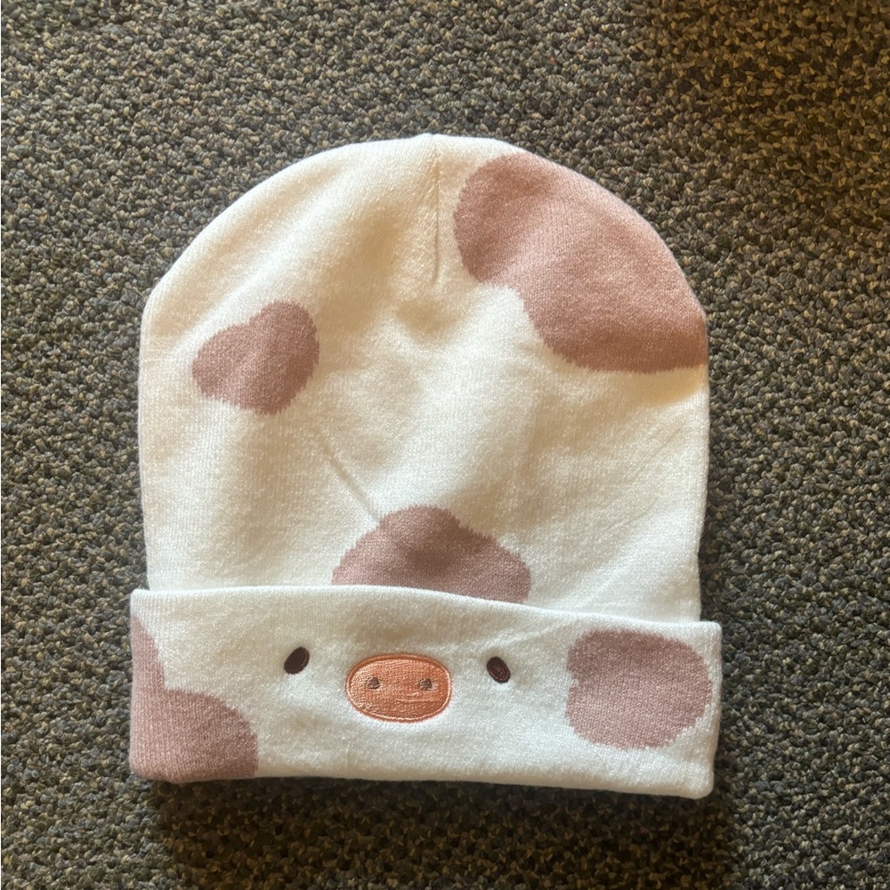 UC DAVIS cow print beanie